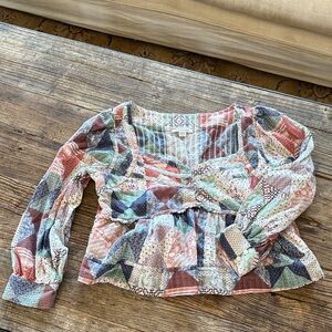 American Eagle Outfitters Multicolor Patchwork Blouse